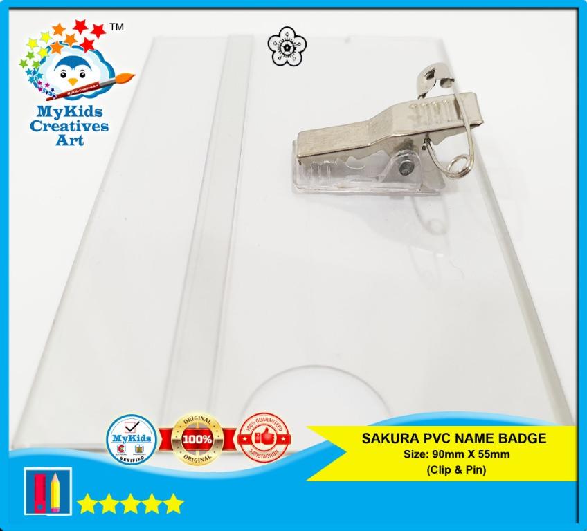 SAKURA PVC NAME BADGE (CLIP & PIN), Hobbies & Toys, Stationery & Craft, Stationery & School