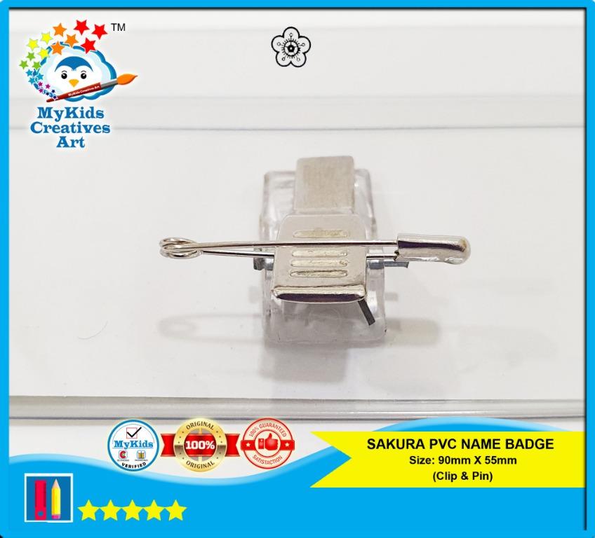 SAKURA PVC NAME BADGE (CLIP & PIN), Hobbies & Toys, Stationery & Craft, Stationery & School