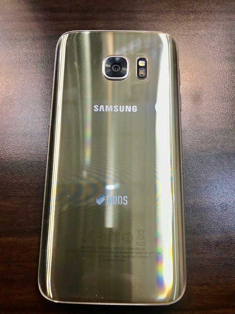 Samsung Galaxy S7 32GB (Category: Samsung) located in Pasig City. Submitted by alloriginal888 (Listing ID 1024345219, Image 2). Description: Samsung Galaxy S7 32GB Used Like New Color Gold Platinum Dual Pixel 12MP/ 5MP 4G LTE.