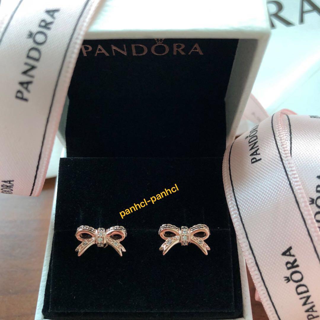Pandora Sparkling Rose Bows Earring
