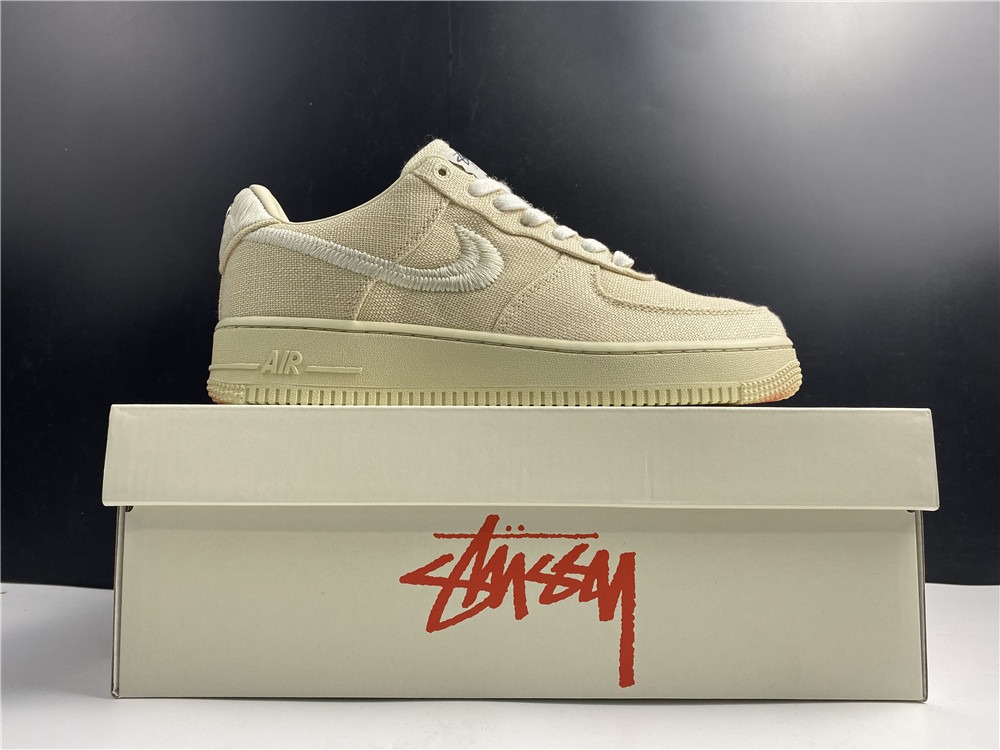 Stussy x Nike Air Force 1 Low Fossil Stone CZ9084-200 Men and 