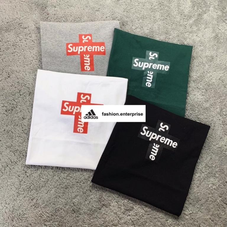 Supreme Cross Box Logo Tee Men s Fashion Tops Sets Tshirts