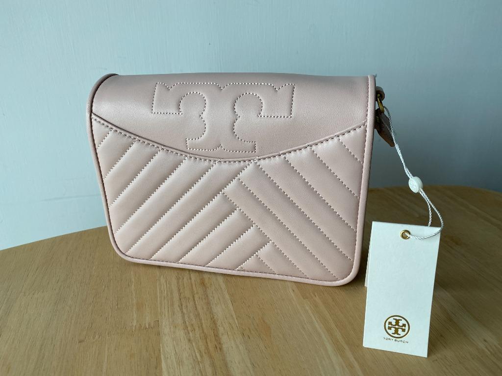 Tory Burch Alexa Quilted Chain Mini Shoulder Bag, Pink Quartz