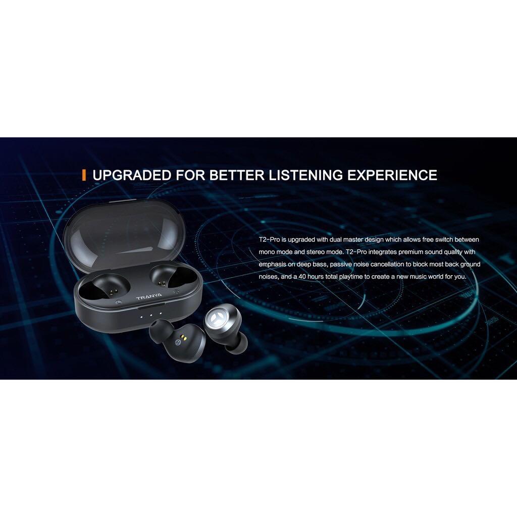 Tranya T2 Pro Deep Bass Wireless Earbuds Upgraded Version of T2