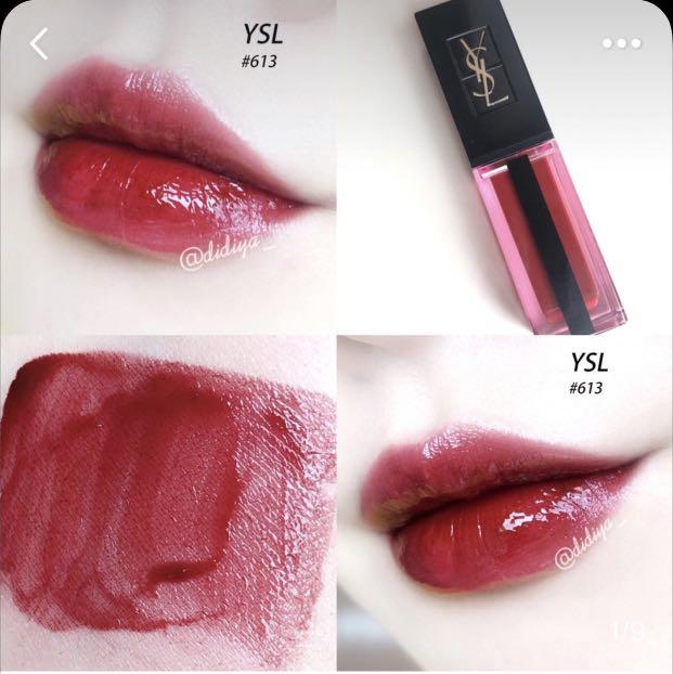 Ysl 唇釉 613 Cascade Bordeaux 美容 化妝品 化妝品 Carousell