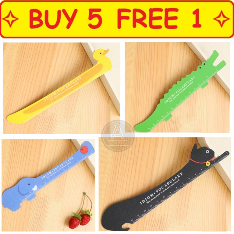 ⭐ Buy 10 free 1 ⭐ Cute Magnetic Cartoon Animals Ruler Learning Office ...