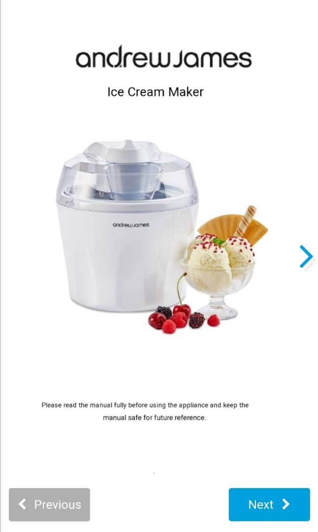Andrew james ice online cream maker manual