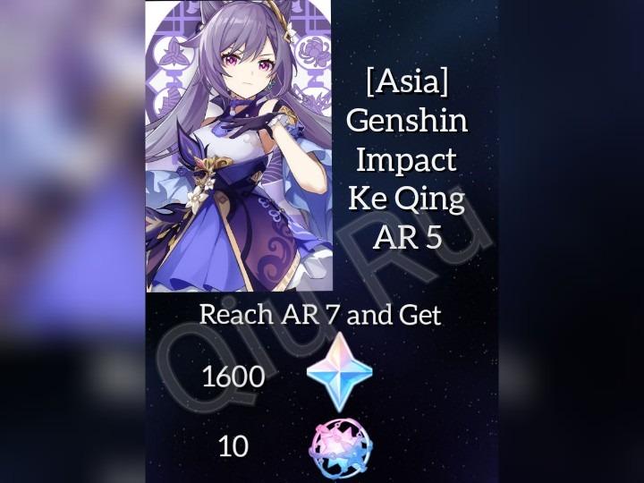 Asia Ke Qing Ar 5 Genshin Impact Account Video Gaming Video Games On Carousell