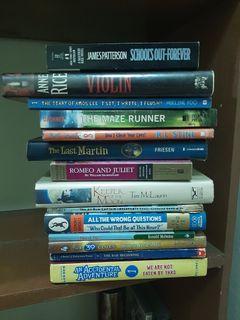 Assorted Books, the maze runner james patterson and many more