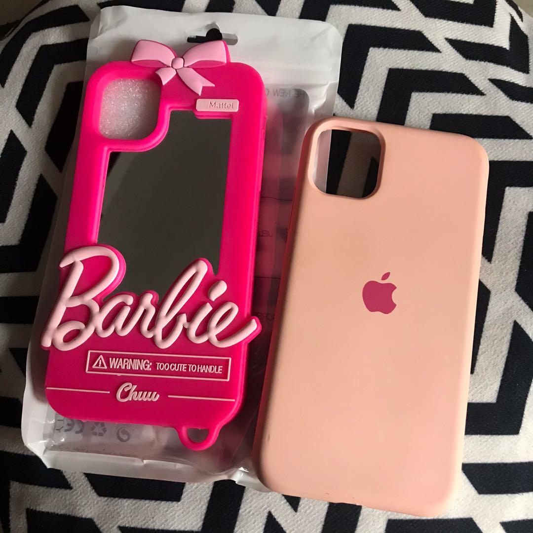 Barbie iphone 11 case with free pink case (Category: Cases & Sleeves) located in Malabon City. Submitted by djstoree (Listing ID 1041774795, Image 1). Description: New barbie case with mirror for ip11 with free pink preloved case both for ip11.