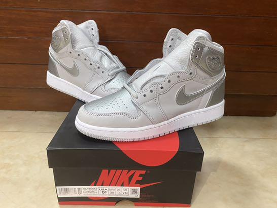 GS 5.5Y BNDS Nike Air Jordan 1 J1 High Neutral Grey Tokyo, Men's Fashion,  Activewear on Carousell