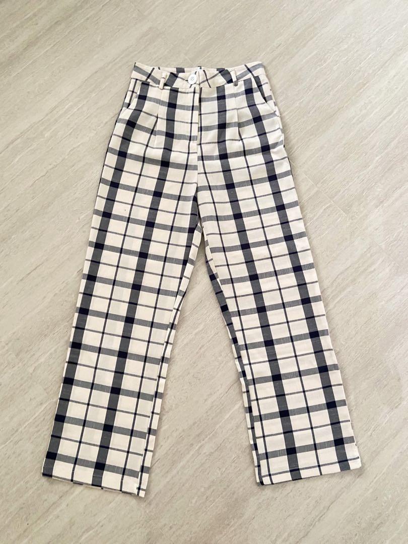 Checkered long pants Clearance