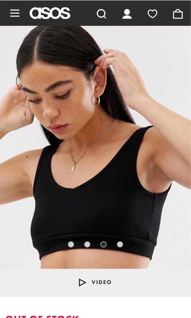Collusion Black bra crop top, Women's