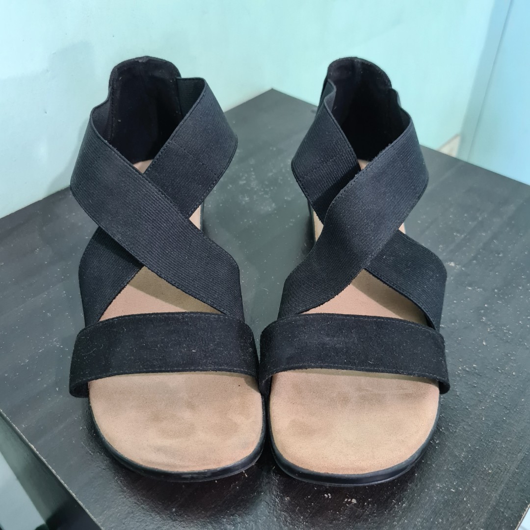 Comfort Plus Payless Black Cross Sandals Women s Fashion