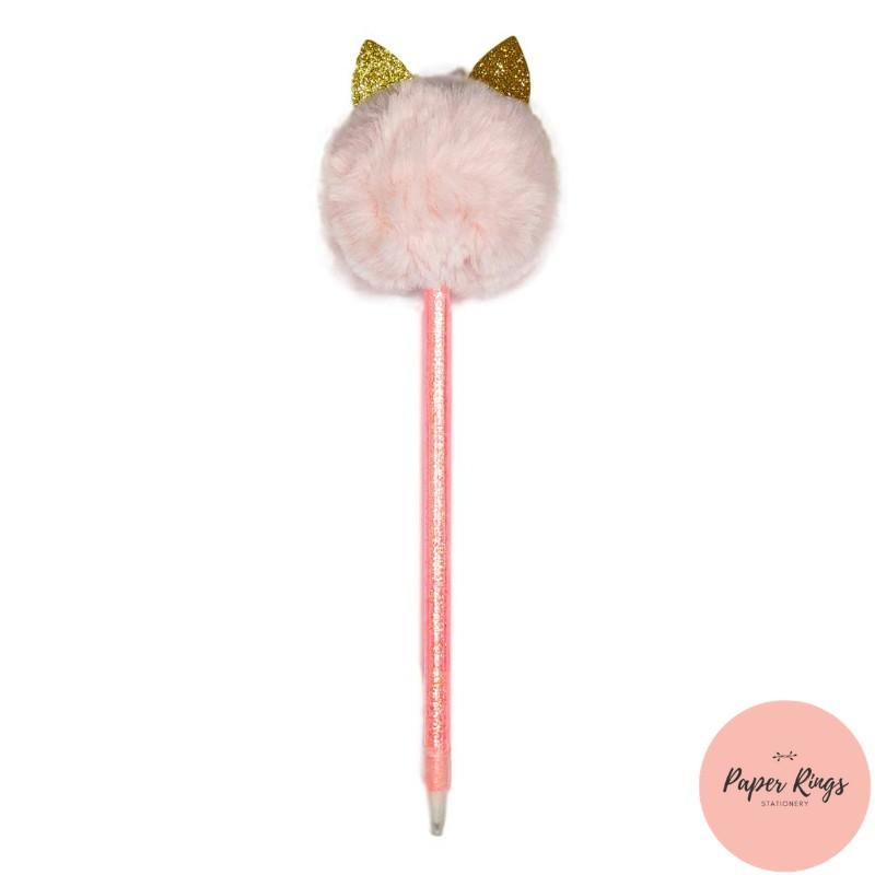 Fluffy Pen Pink Cat Ears Books Stationery On Carousell