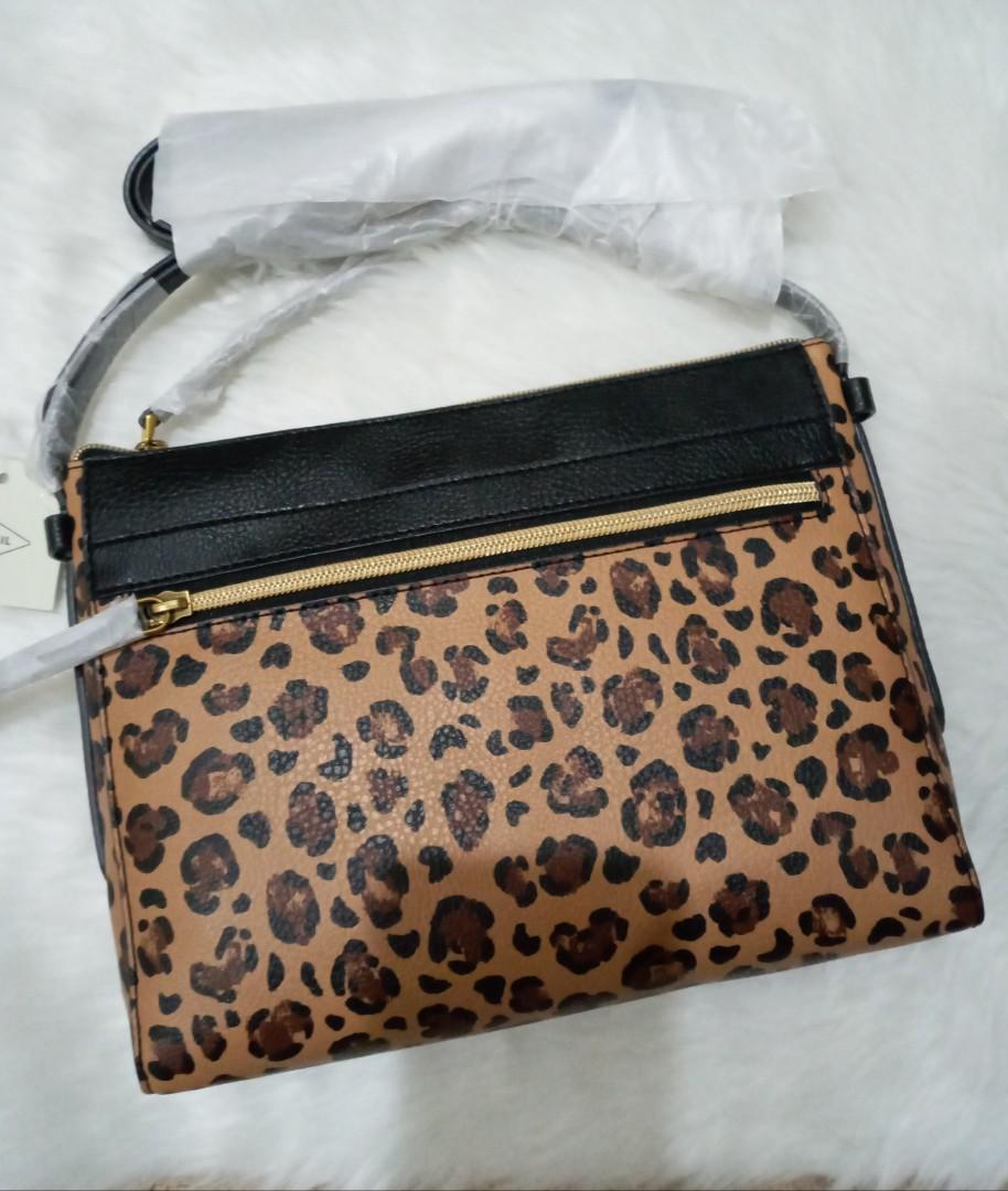 Fossil Felicity Crossbody Bag in Cheetah, Women's Fashion, Bags