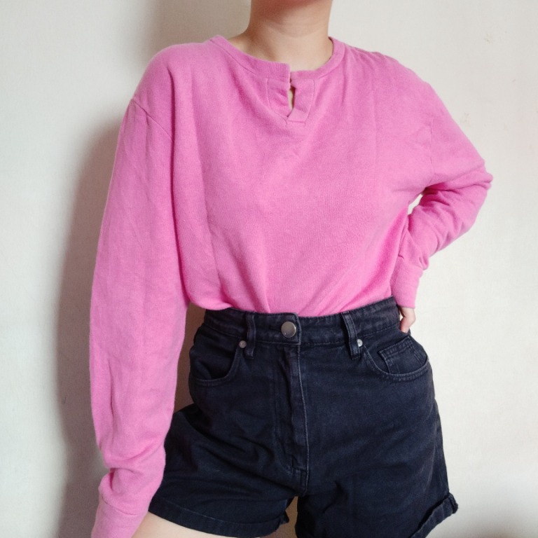 fuchsia pink sweatshirt