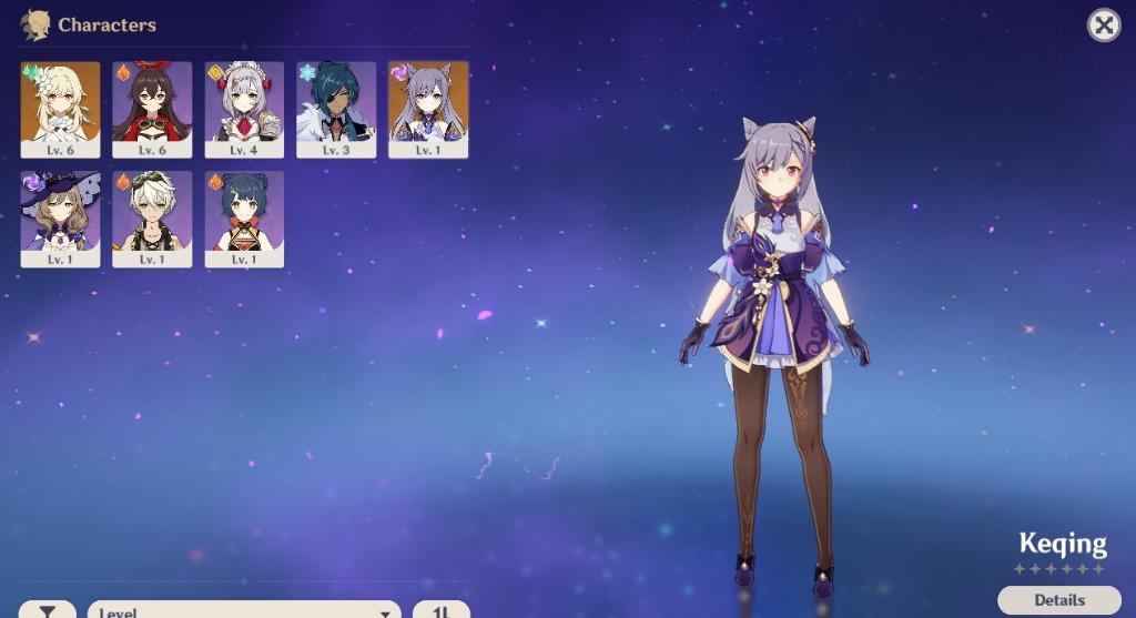 Genshin Impact Ar7 Asia Server Account Keqing Jean Qiqi Keqing Video Gaming Video Games On Carousell