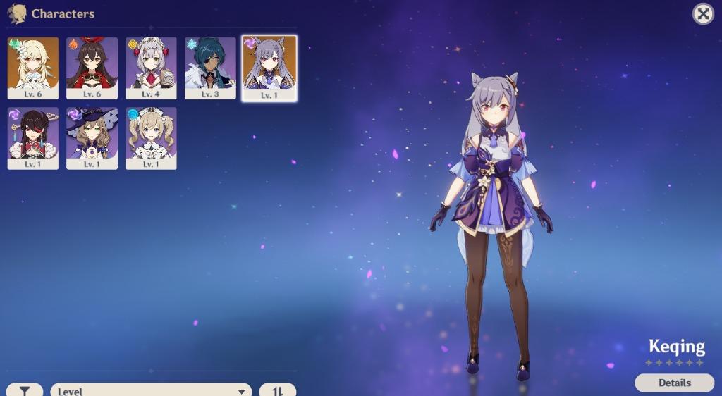 Genshin Impact Ar7 Asia Server Account Keqing Jean Qiqi Keqing Video Gaming Video Games On Carousell