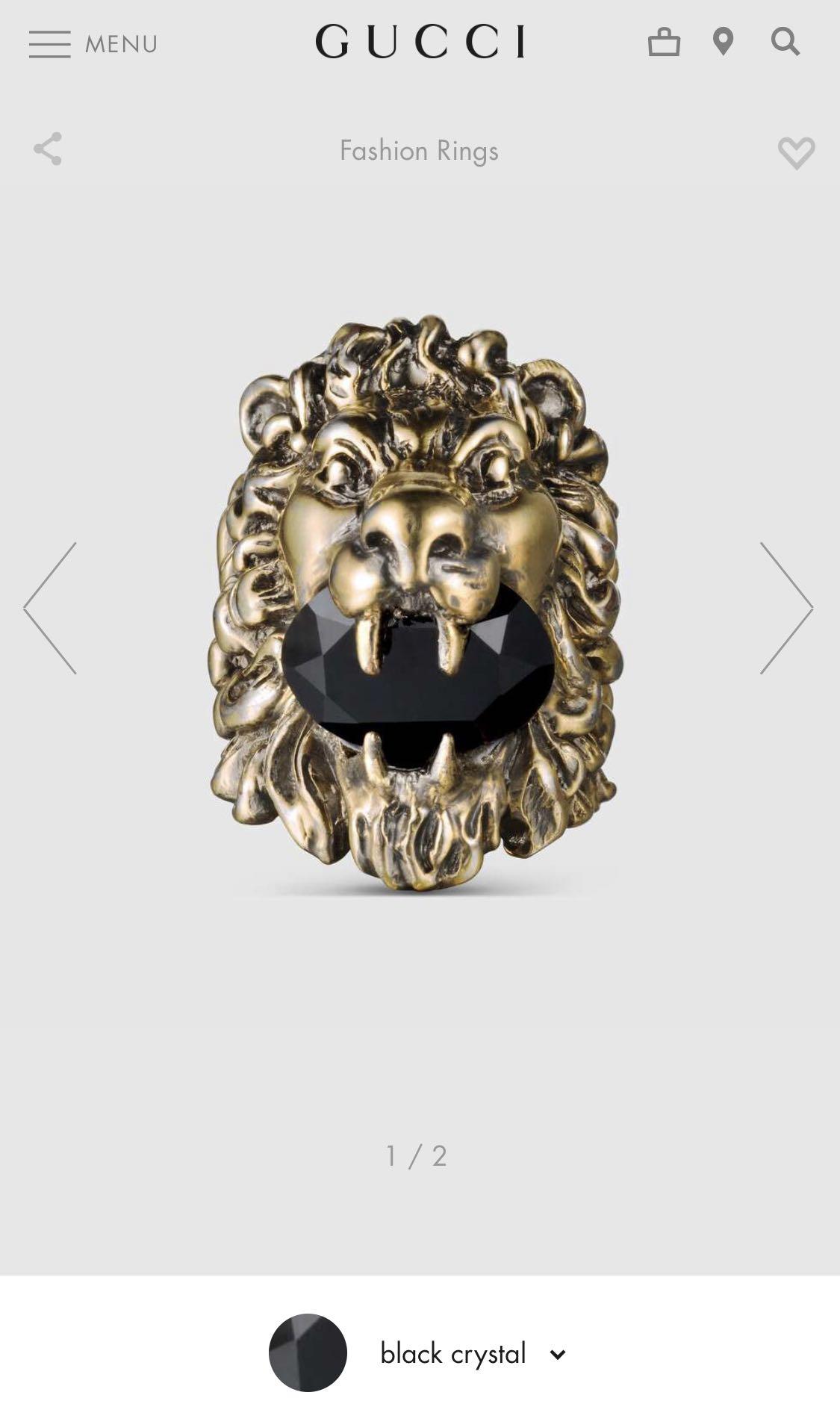gucci lion head ring