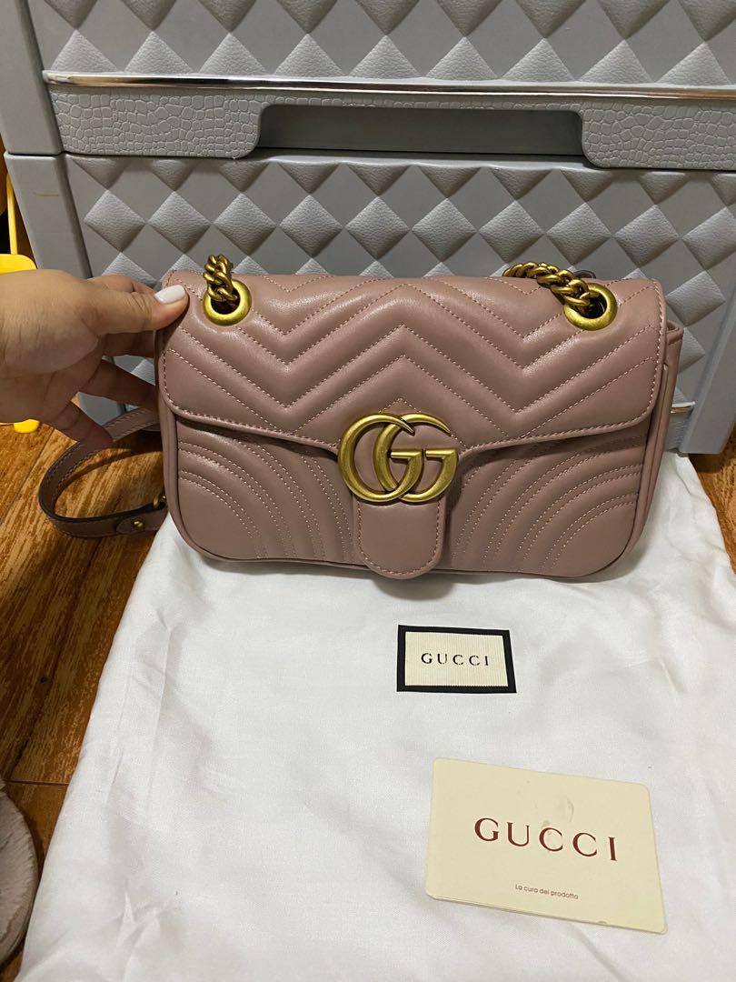 Gucci marmont bag in nude, Bags Wallets on Carousell