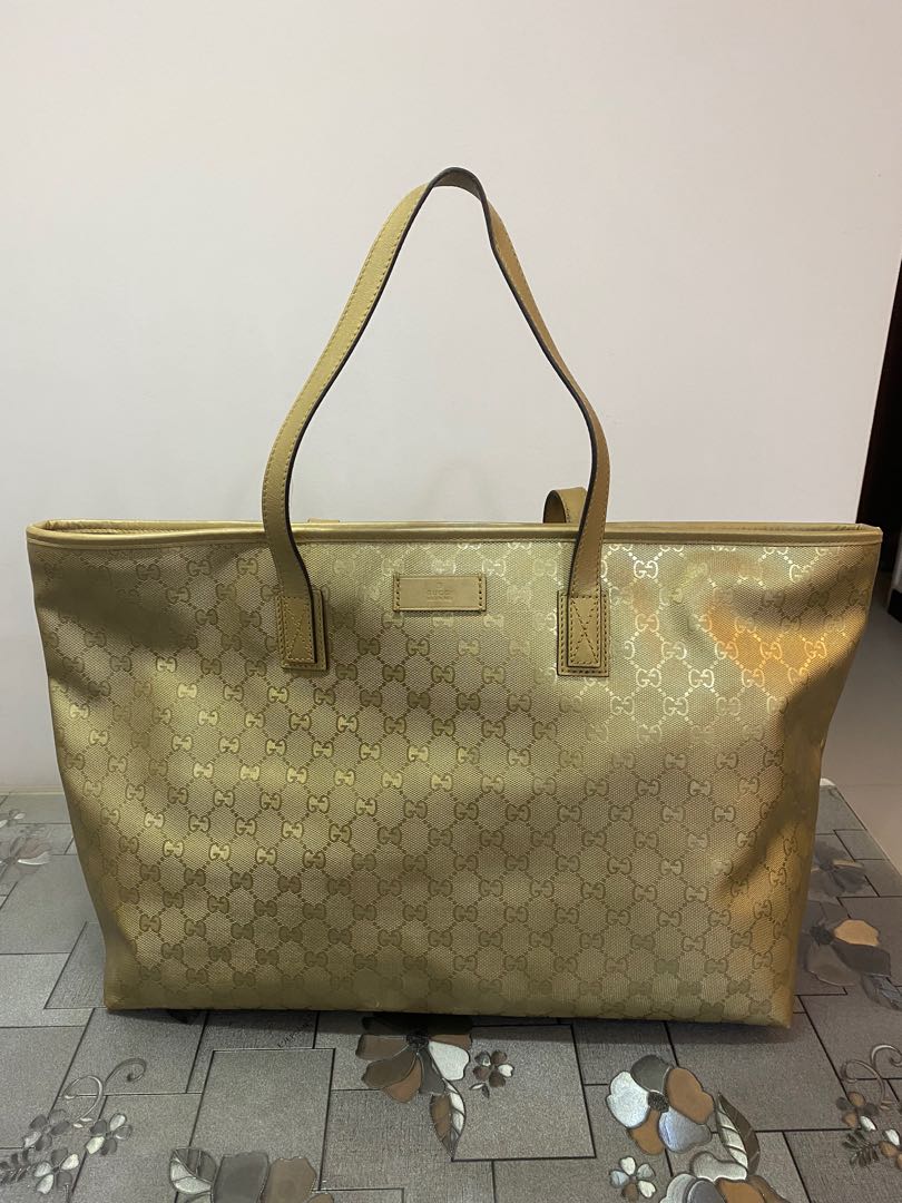 gucci gold tote bag