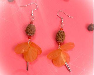 Handmade Rudraksha Earrings (Stainless Steel)