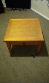 Hardwood table with draw