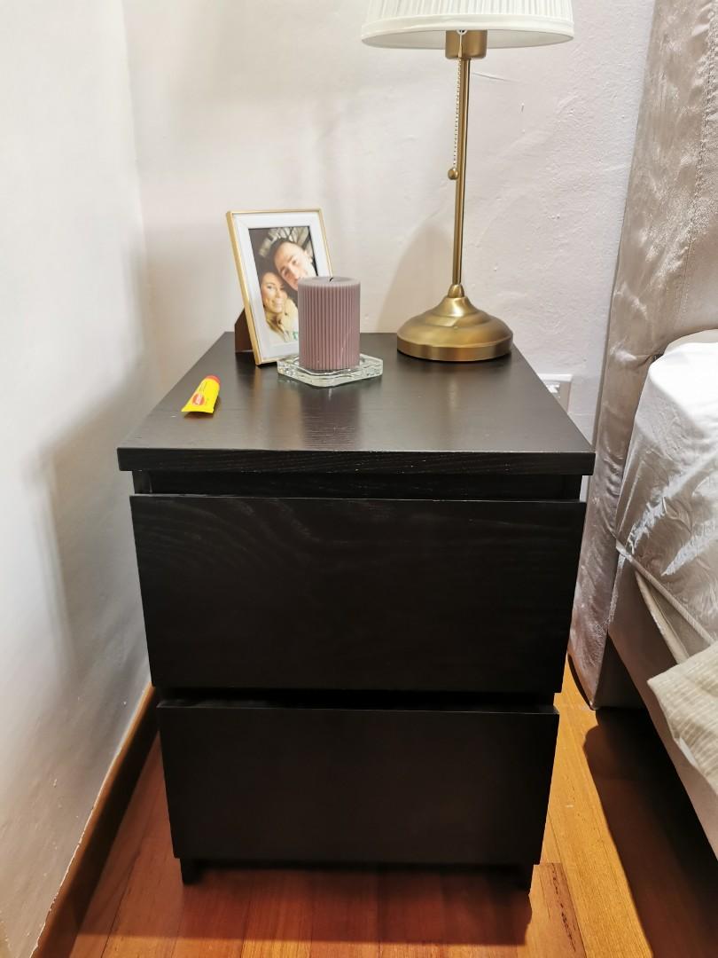 IKEA Malm bedside table, Furniture & Home Living, Furniture, Tables