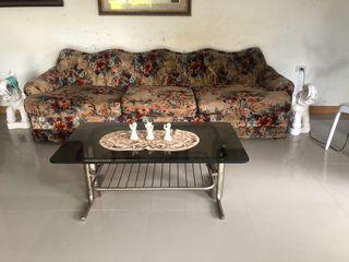 Large Imported Sofa with Center Table and Hapin