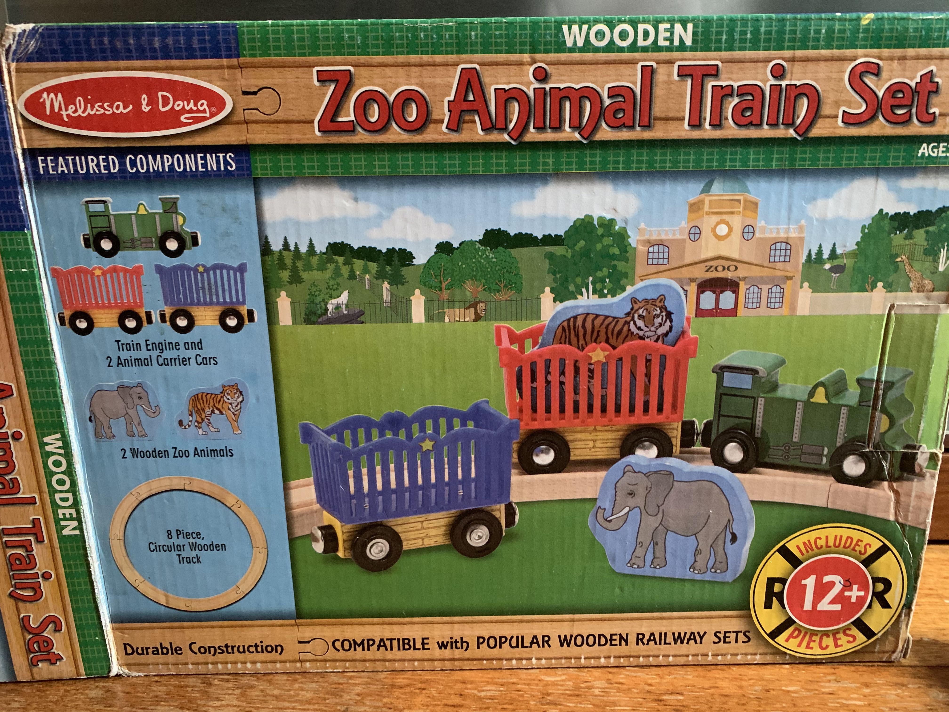 Melissa and doug zoo animal train set deals