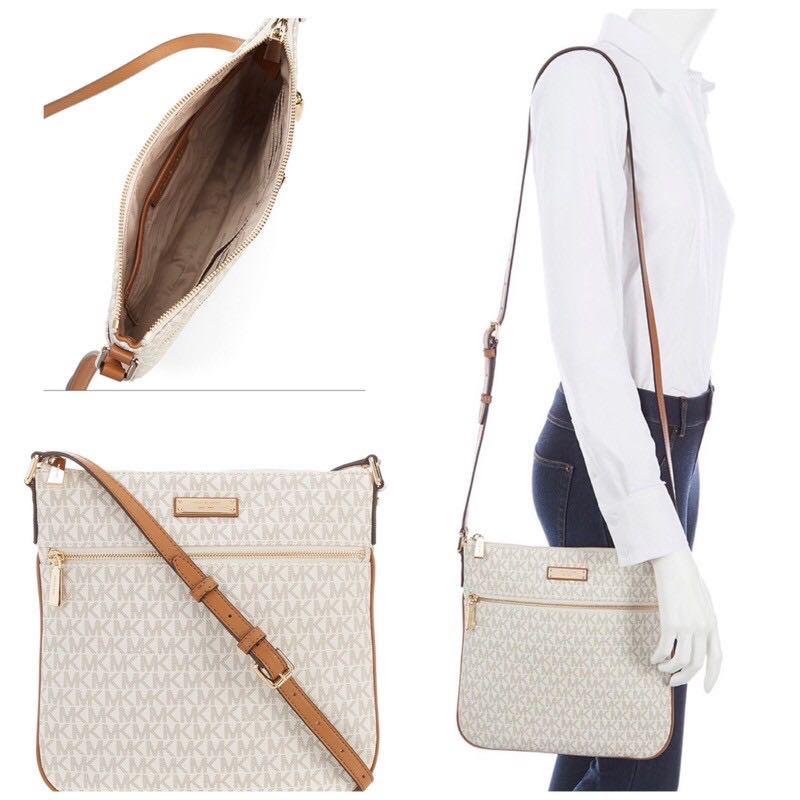 Michael kors bedford signature flat crossbody deals