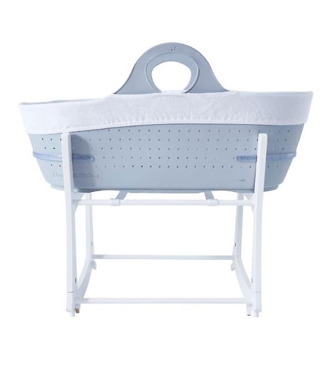 Moba Moses basket with wooden rocking stand Babies Kids Baby Nursery Kids Furniture Cots Cribs on Carousell