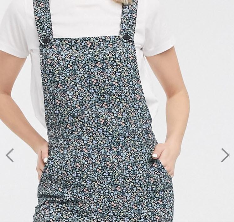 Floral print dungarees top