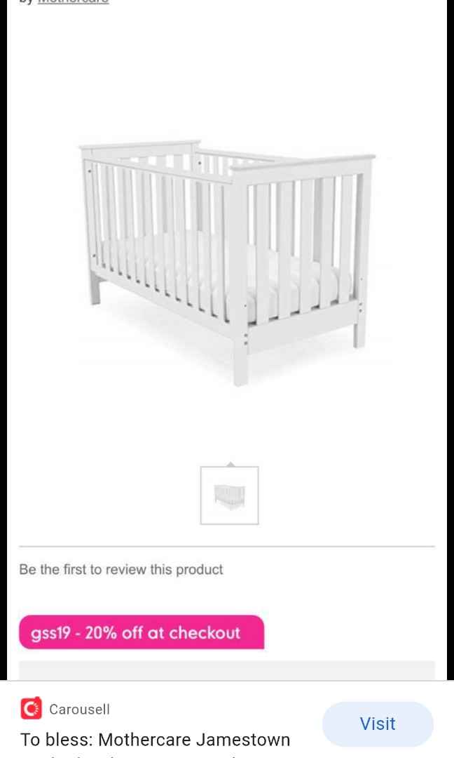 Mothercare Jamestown Cot bed, Babies & Kids, Baby Nursery & Kids