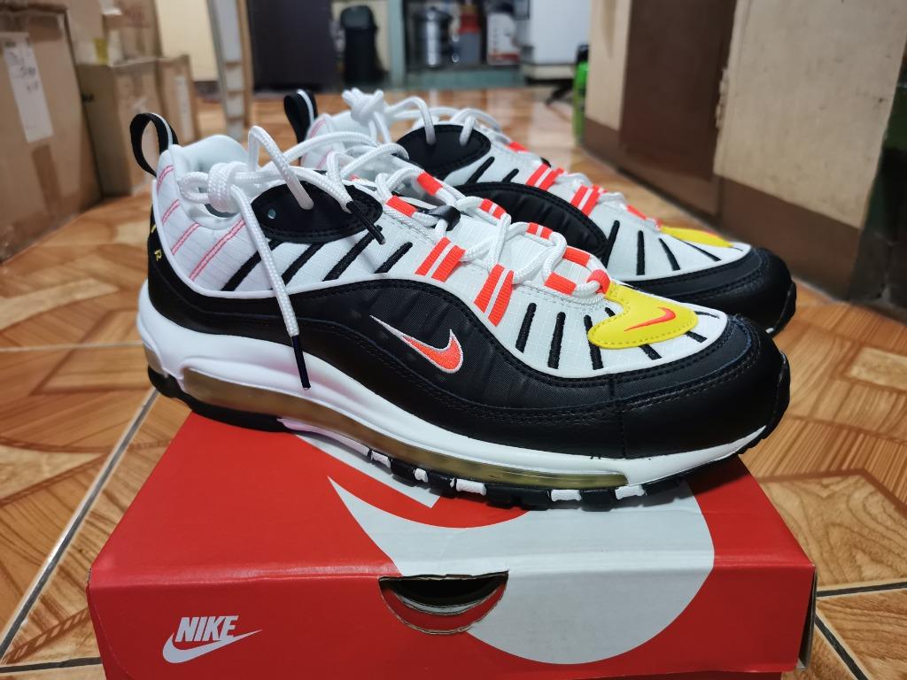 air max 98 black white yellow crimson