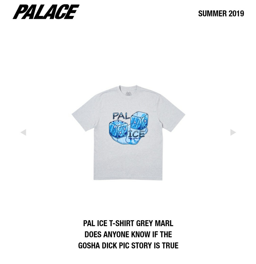 PALACE PAL ICE GREY MARL TEE, Men's 