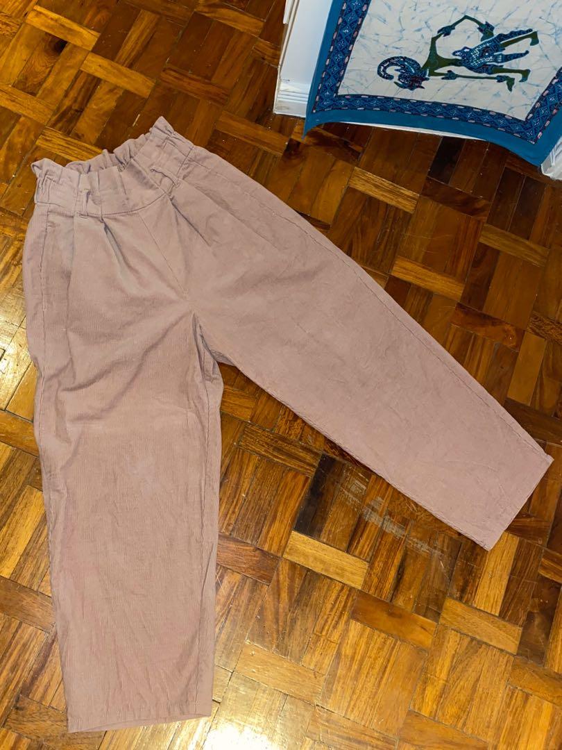 Paper bag corduroy pants, Women's 