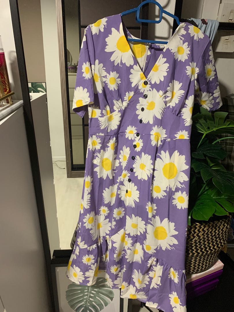 Purple daisy dress, Women's Fashion, Dresses & Sets, Dresses on Carousell