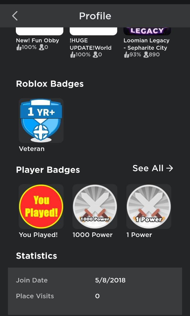 Roblox Account Video Gaming Others On Carousell - player badges 1000 free badges roblox