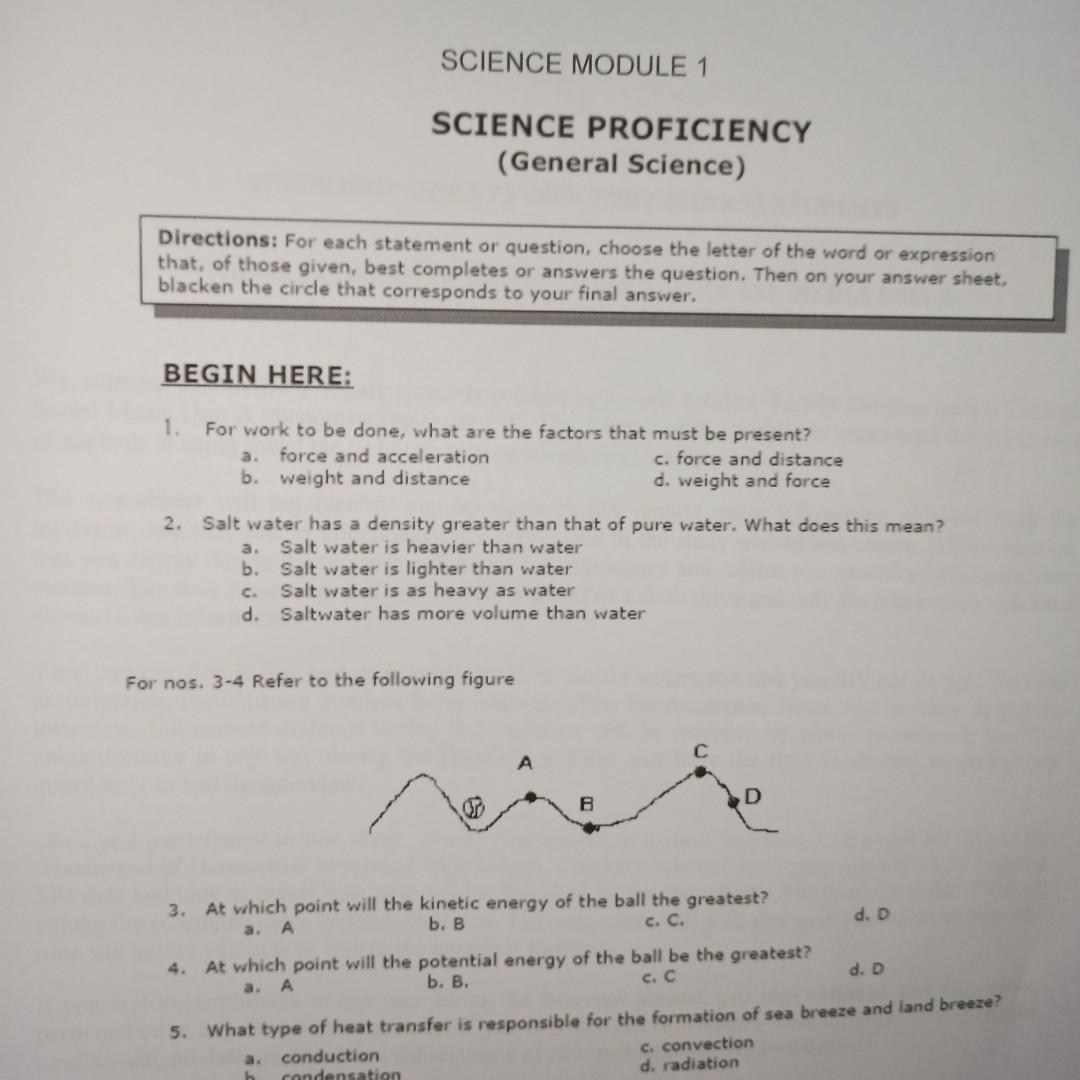 >Science Modules 1 4 With Ans Key Hard Copy College Entrance Test Exam Cet Reviewer By Acad Clinic Books Books On Carousell