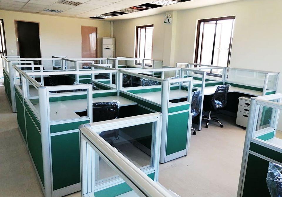 screen panel glass type workstation office partition aluminum endtrims ...