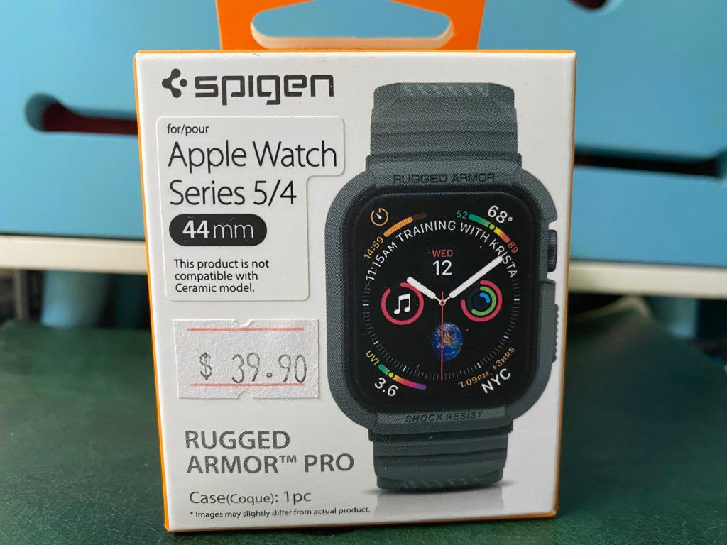 Spigen Apple Watch Series 5 4 Rugged Armor Pro Military Green Men S Fashion Watches On Carousell