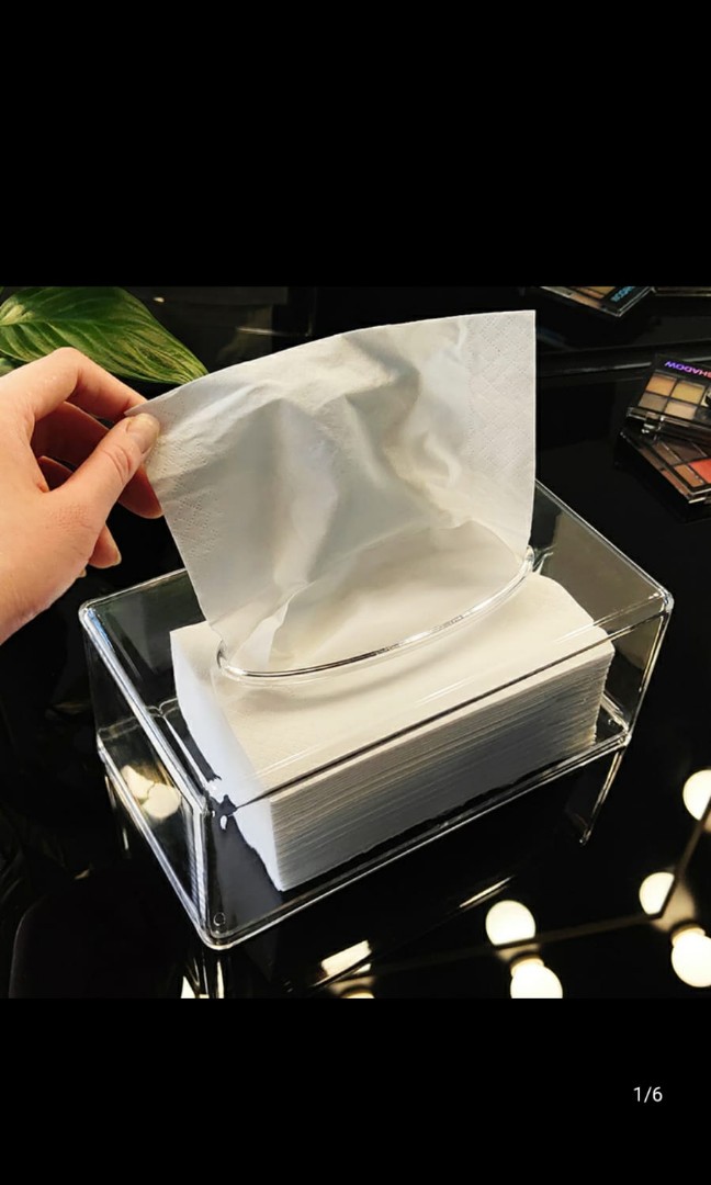 Transparent Clear Acrylic Tissue Box, Everything Else on Carousell