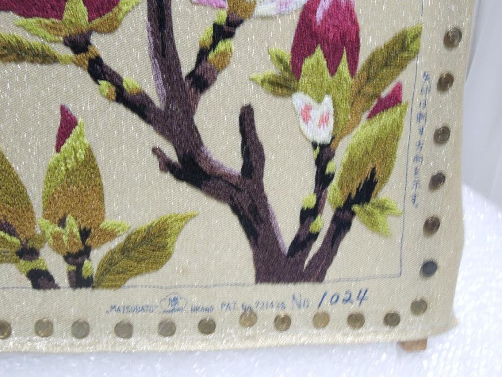 Vintage Matsubato brand Bunka Punch finished embroidery of liliiflora ...