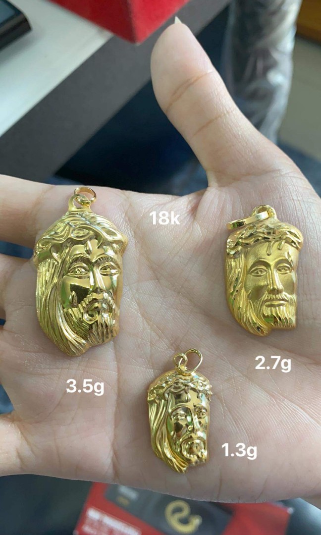 18k Jesus Face Gold pendant, Women's 