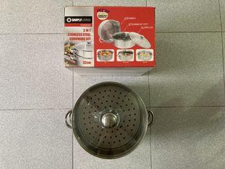 3 in 1 Stainless steel cookware set 32cm 