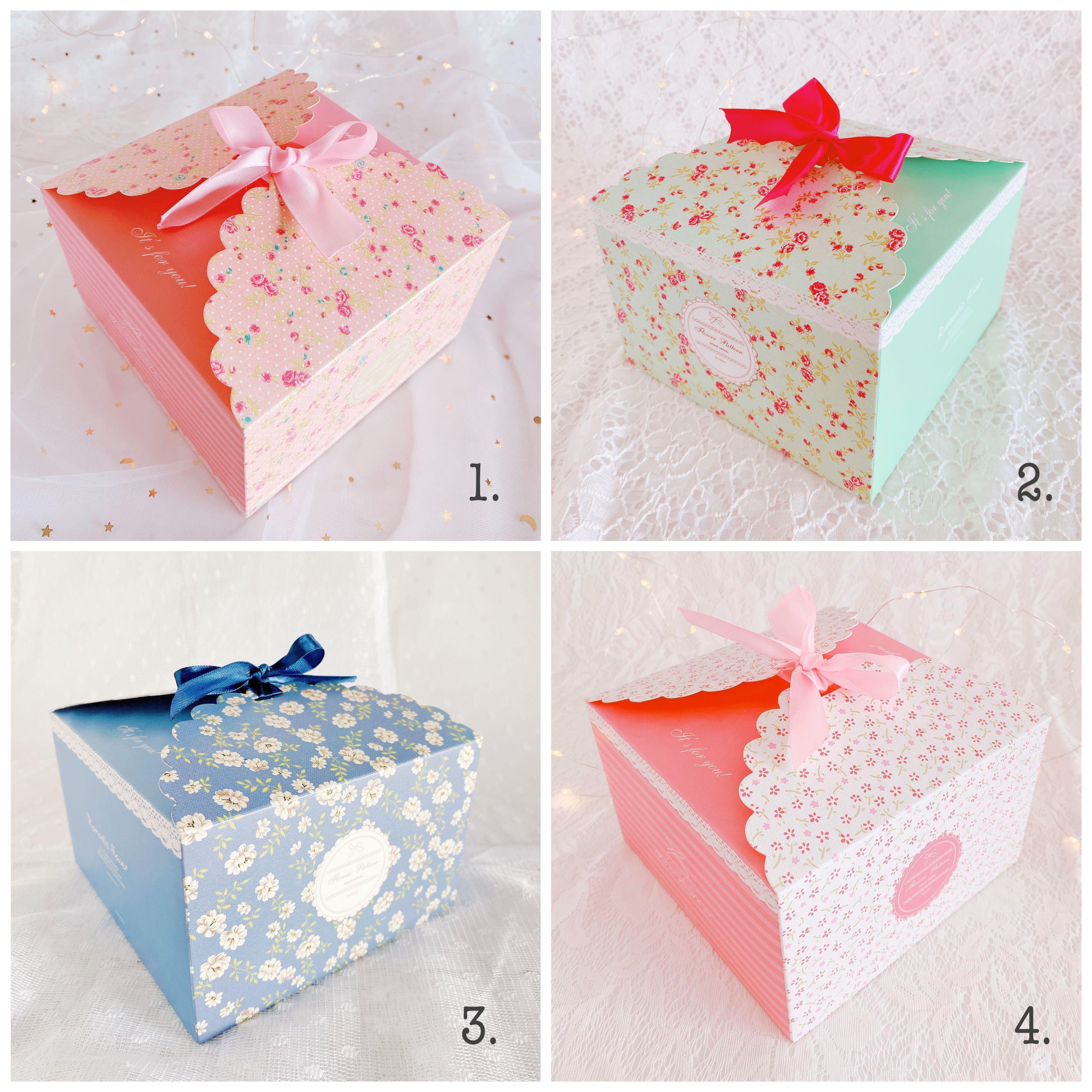 4 designs floral gift pastry mooncake boxes cake box / tart / baking
