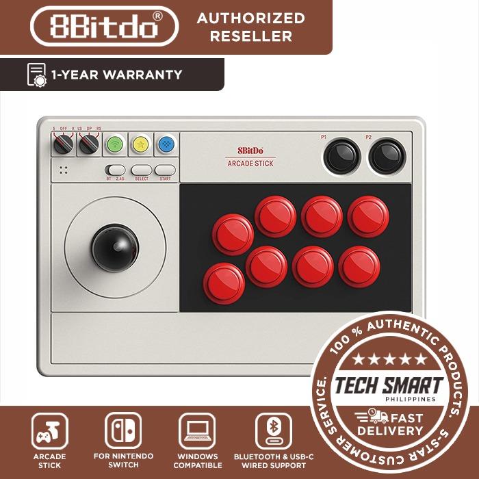 8Bitdo Arcade Stick for Nintendo Switch & Windows - Nintendo Switch (Category: Controllers) located in Manila. Submitted by techsmartph (Listing ID 1042118122, Image 1). Description: * Compatible with Nintendo Switch, Windows. * Supports ultimate software - customize button mapping and create macros * Ultra-moddable arcade stick - Universal mounting plate supports Sanwa, seimitsu, happ & il arcade sticks * Dynamic button layout - button mapping c