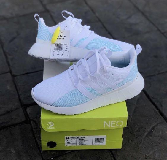 ADIDAS QUESTAR FLOW WHITE X PARLEY Fesyen Pria Sepatu Sneakers di Carousell